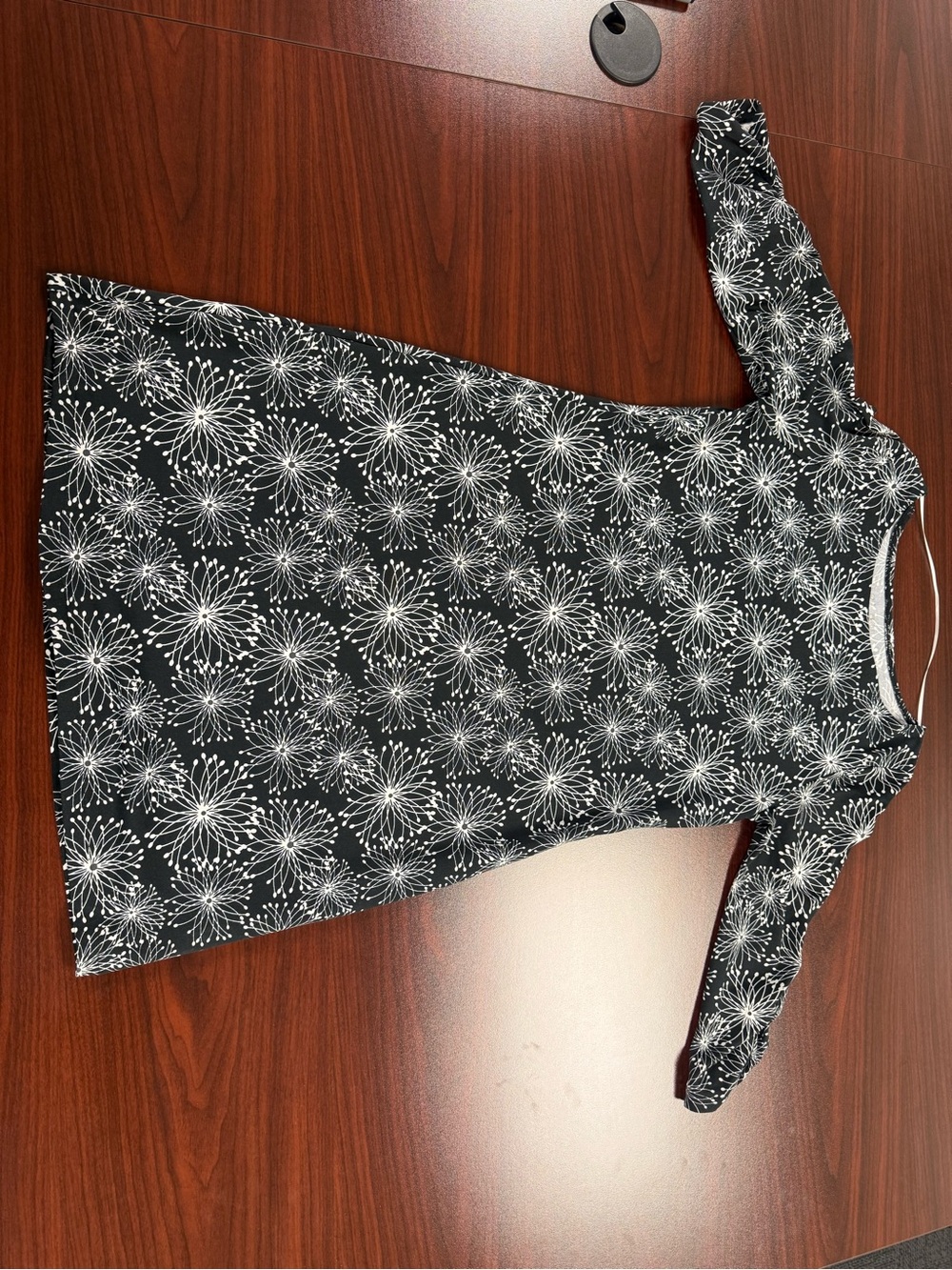 Soybu Black and White Floral Burst Top